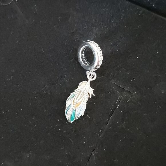 925 Sterling Silver Feather Charm - Picture 6 of 6